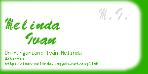 melinda ivan business card